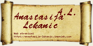 Anastasija Lekanić vizit kartica